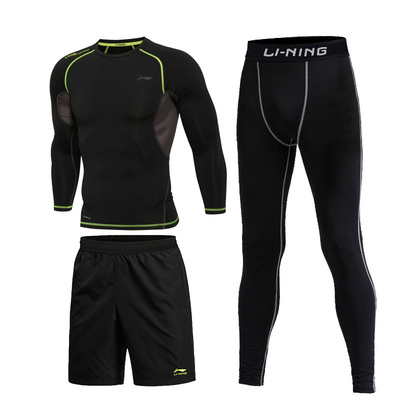 正品李宁健身服套装 男士紧身衣速干运动装备全解析